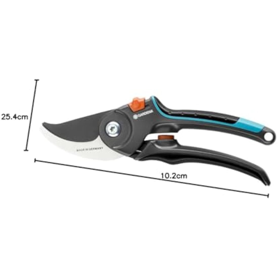 Gardena Garden Secateurs B/M: Pruning Shears with Bypass Blade for Branches and Twigs, Maximum Cutting Ø 24 mm, Spring Integrated into Handle, Non-Stick-Coated Upper Blade (8904-20)