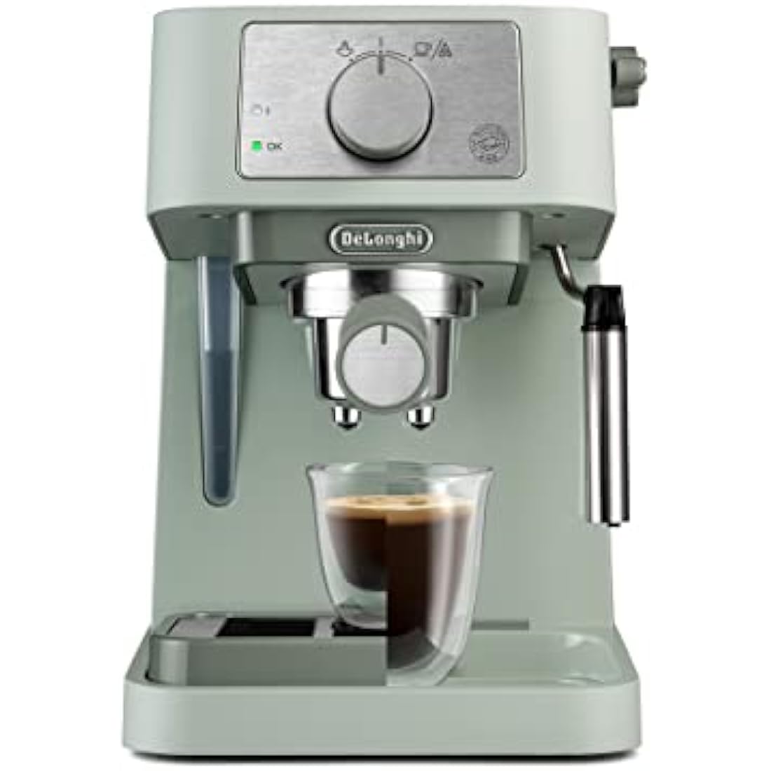 De'Longhi Manual Coffee Machine Stilosa EC260.GR, 15 Bar Pressure, Cappuccino System, Automatic Switch-Off, Compatible with ESE pods, 2 Level Tray, Capacity 1L, Green