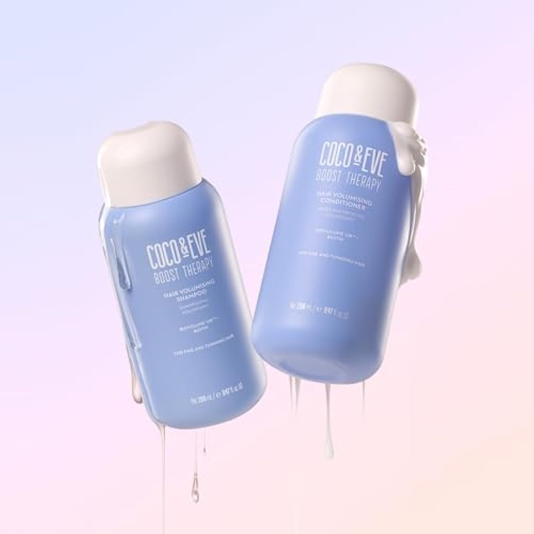 Coco & Eve Boost Therapy Hair Volumising Shampoo & Conditioner Bundle Set. With Biotin to Target Fine, Thinning Hair. For Thickening, Nourishing, and Improving Volume, Density & Shine. (560 ml)