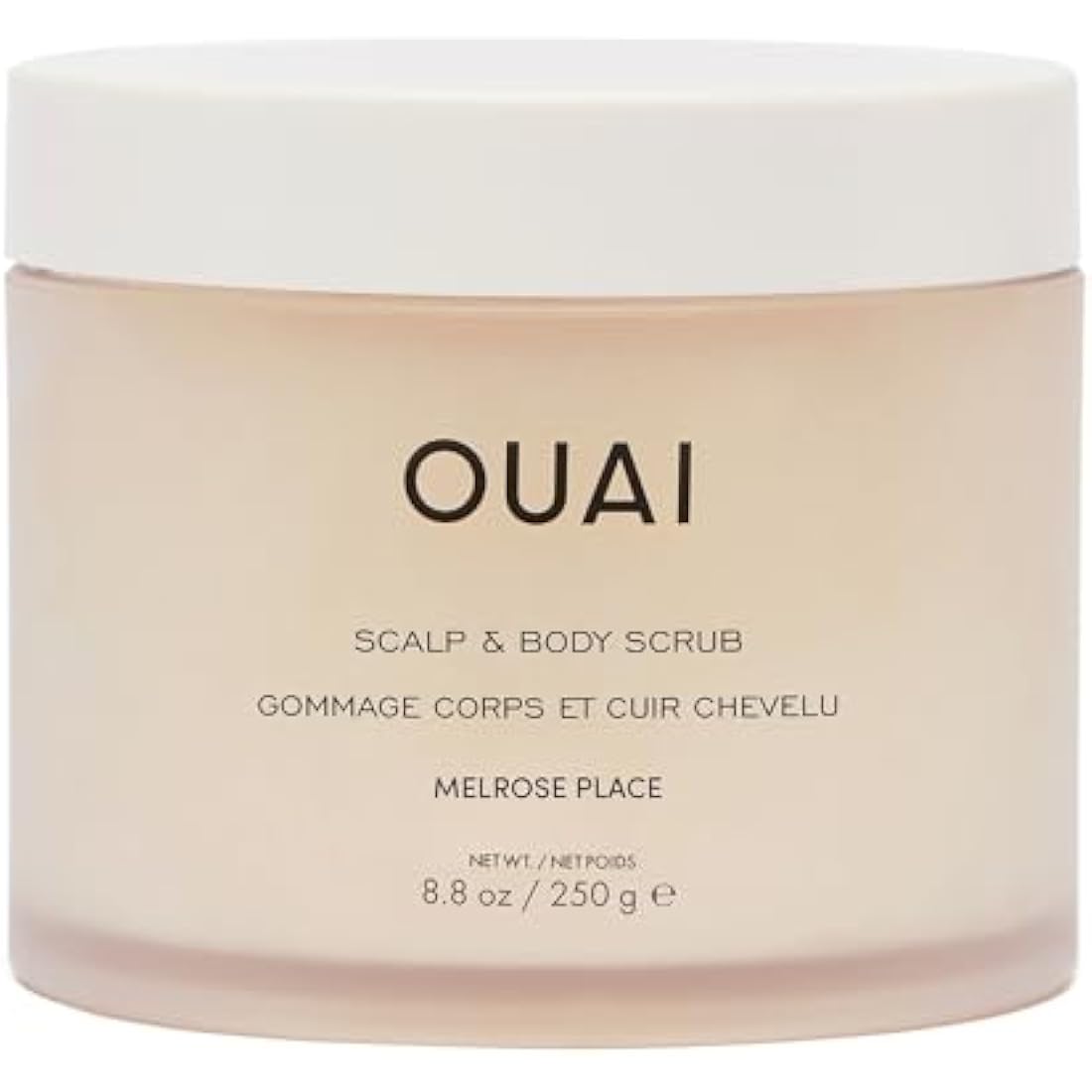 OUAI Scalp & Body Scrub - Melrose Place - Exfoliating Body Polish with Sugar & Coconut Oil Blend for Smooth, Moisturized Skin - Gentle Scalp Exfoliator for Removing Product Build Up (250g)