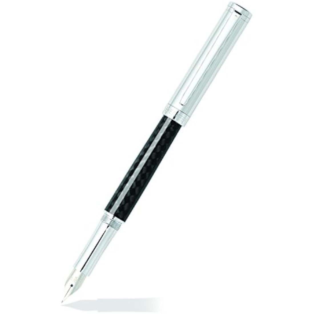 Sheaffer Intensity Carbon Fibre Barrel Chrome Cap/Plate Trim Fountain Pen with Medium Nib
