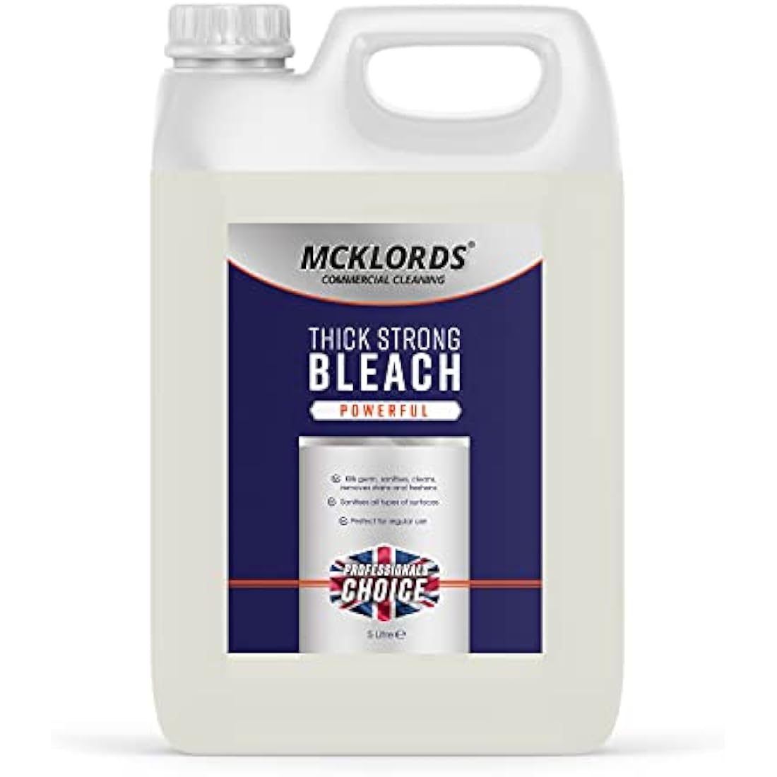 McKLords Thick Strong Bleach, 5 Litre