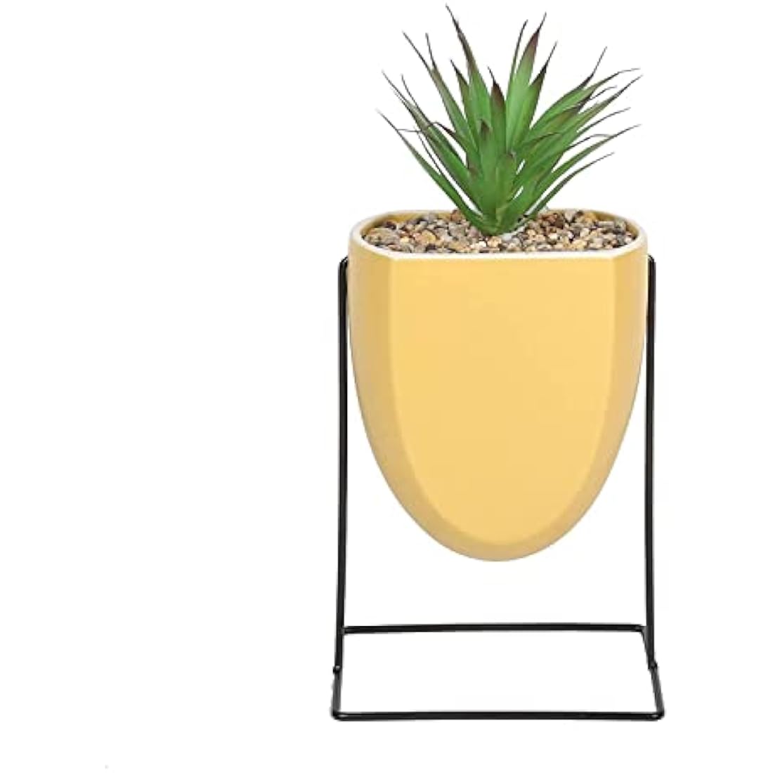Sleepdown Halo Green Leaf Ochre Stand Artificial Faux Plant for Home Office Bathroom Decor Indoor Decoration Aesthetics, Medium