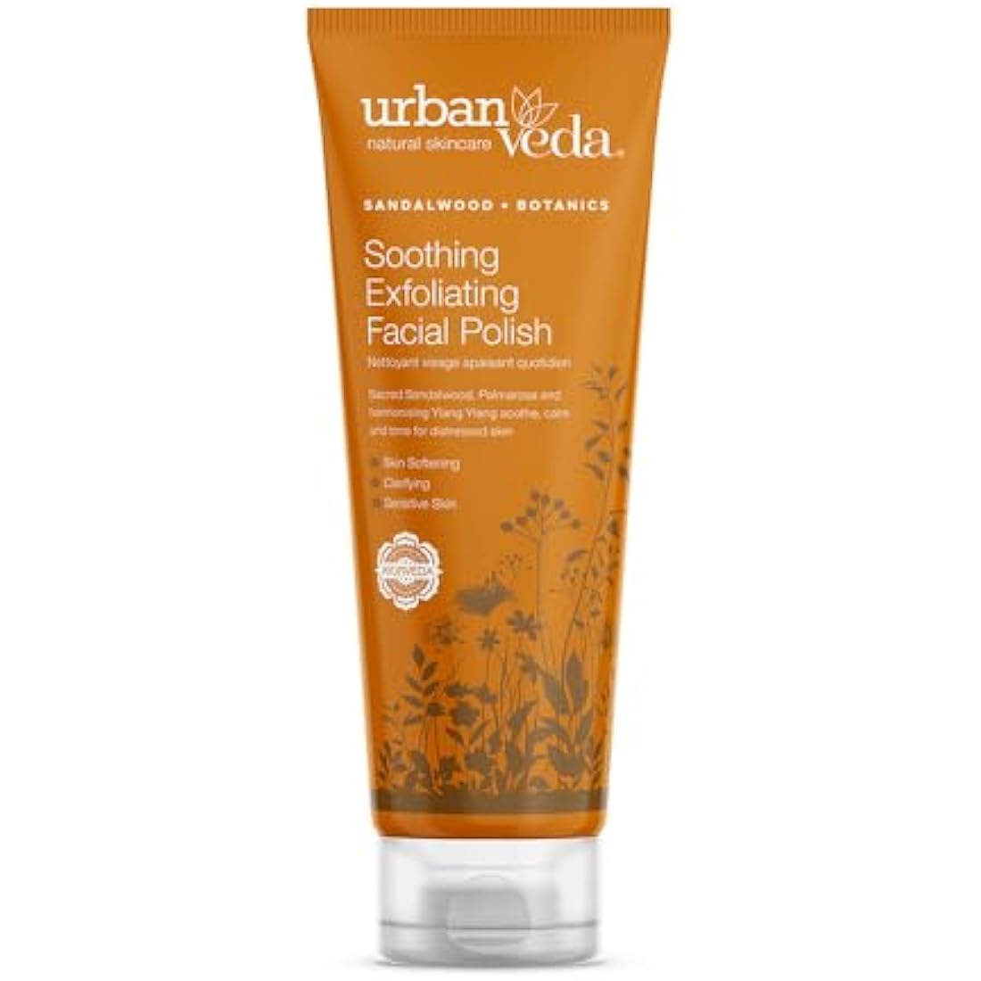 Urban Veda Soothing Face Scrub | For Mature & Sensitive Skin |Contains Sandalwood, Clary Sage & Natural Volcanic Pumice|Gentle Face Scrub For Women|Mens face scrub|Blackhead Removal | (2 Pack) x125ml