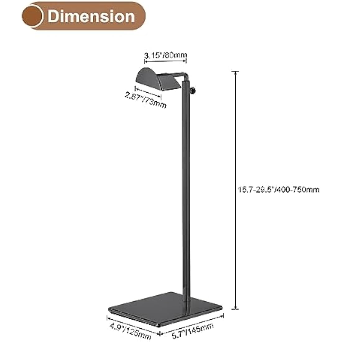 sourcing map Purse Display Stand Set 2 Pack Metal Adjustable Height Handbag Rack Single Hook Holder for Boutique Store - Black