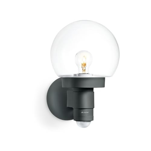 Steinel Outdoor Wall Light L 115 S Anthracite, 240 Motion Sensor, 12 m Range, Basic Light, Continuous Light, Soft Light Start