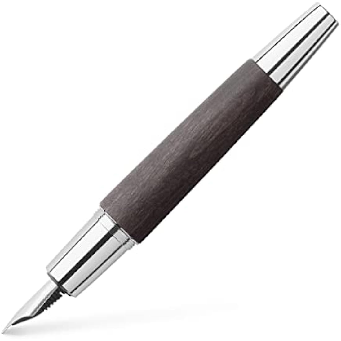 Faber-Castell Faber E-Motion F Fountain Pen Black Wood and Chrome