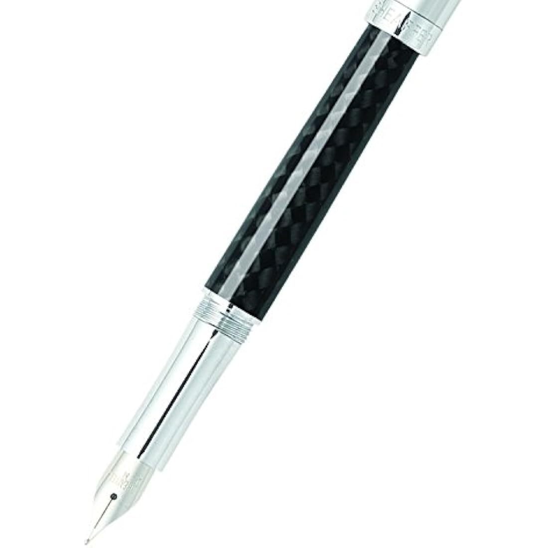 Sheaffer Intensity Carbon Fibre Barrel Chrome Cap/Plate Trim Fountain Pen with Medium Nib