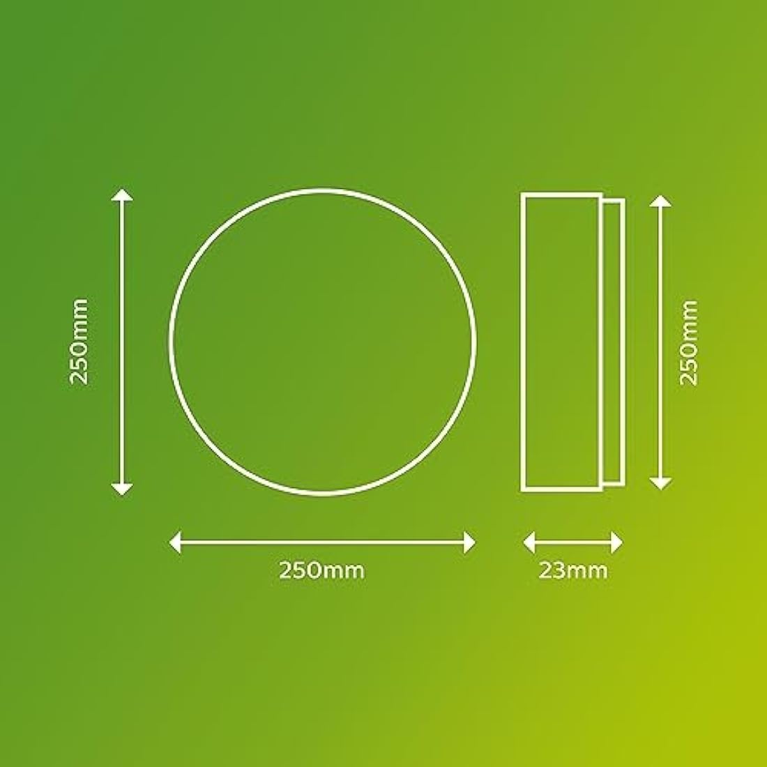 Philips LED Superslim Outdoor Ceiling Light 15W [Cool White - White] Water Resistant IP54, for Garden, Patio and Terrace Lighting.