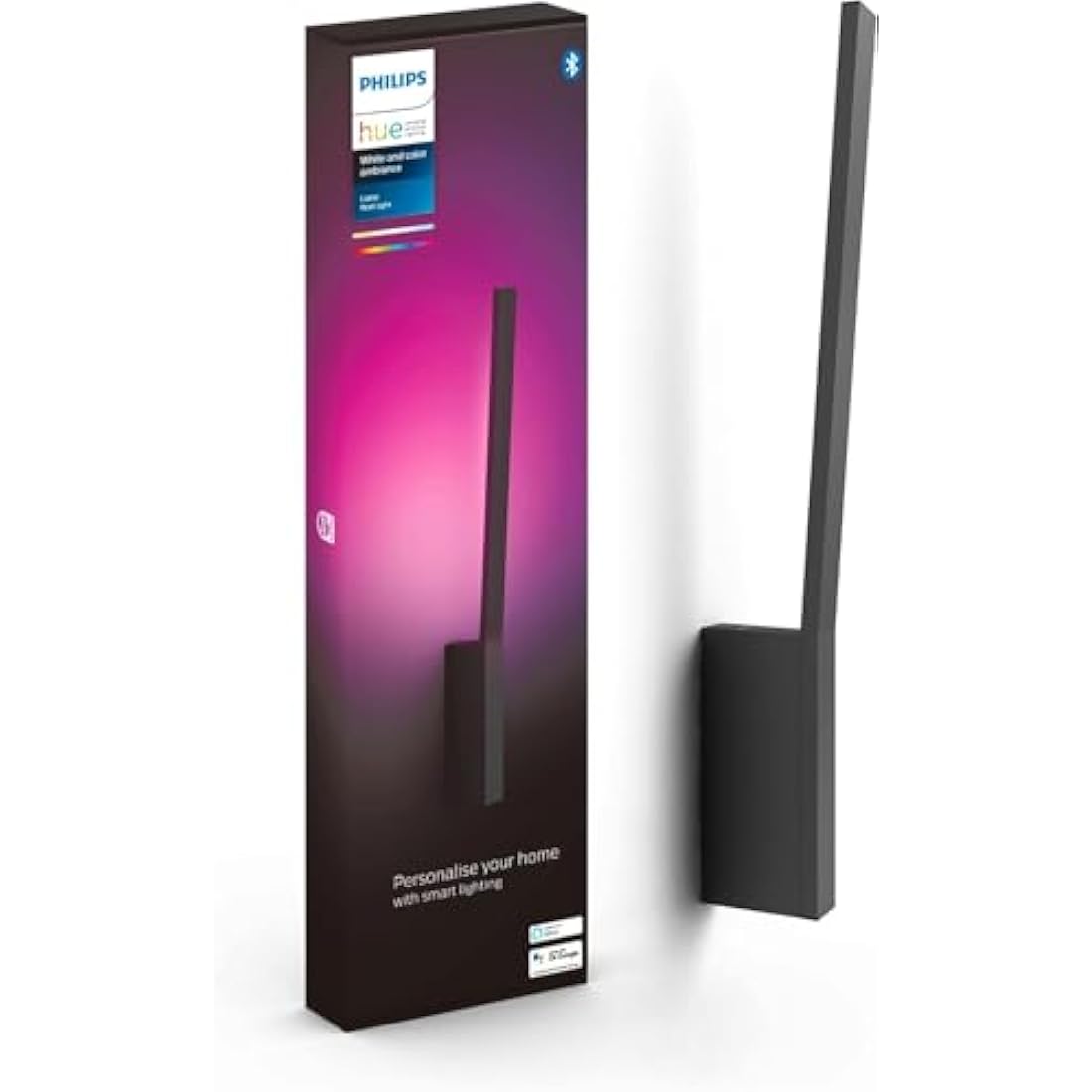 Philips Hue Liane White and Colour Ambiance Smart Wall Light LED [Black] Works with Alexa, Google Assistant and Apple Homekit