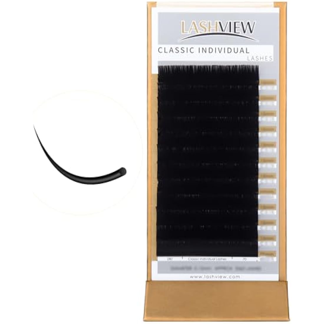 LASHVIEW 0.20 Thickness C Curl11mm Silk Fake Eyelash Extensions Natural Thick Lashes Semi-Permanent Individual Eyelashes Application for Professional Salon Use