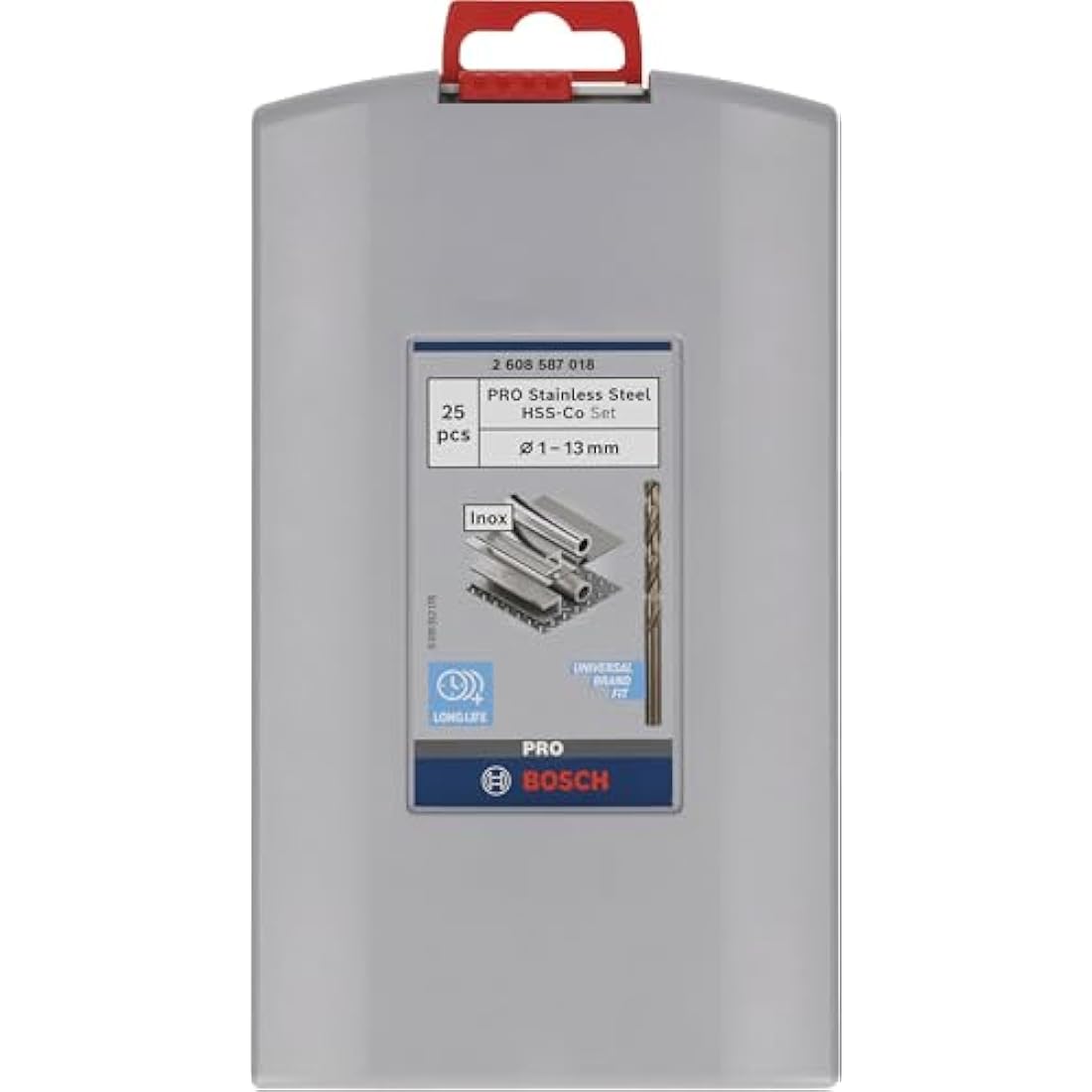 Bosch Professional 25pc. HSS-Cobalt ProBox Metal Drill Bit Set (for Stainless Steel, Ø 1-13 mm, Accessories Drill Driver and Drill Stand)