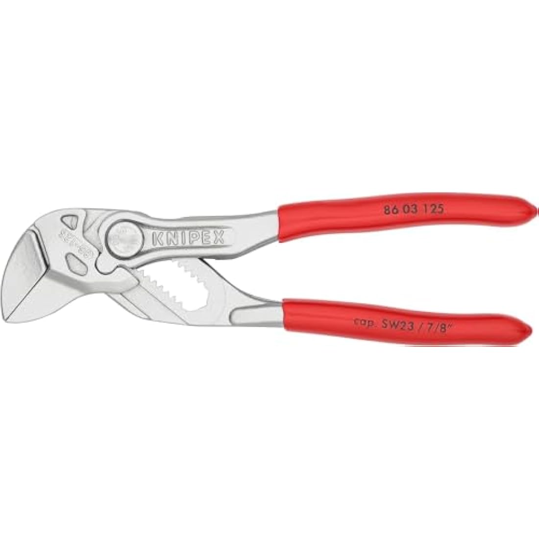 Knipex Mini pliers wrench pliers and a wrench in a single tool chrome-plated, plastic coated 125 mm 86 03 125