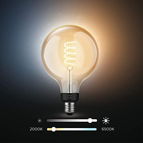 Philips Hue White Ambiance Filament G125 Giant Globe Smart Light Bulb [E27 Edison Screw] with Bluetooth. Works with Alexa, Google Assistant and Apple Homekit