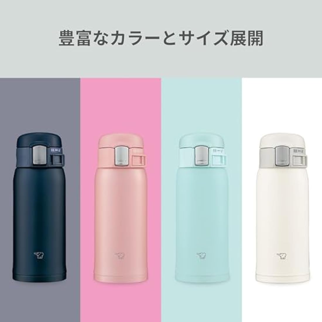 Zojirushi SM-SF36-AD Water Bottle, Direct Drinking, One-Touch Opening, Stainless Steel Mug, 12.2 fl oz (360 ml), Navy