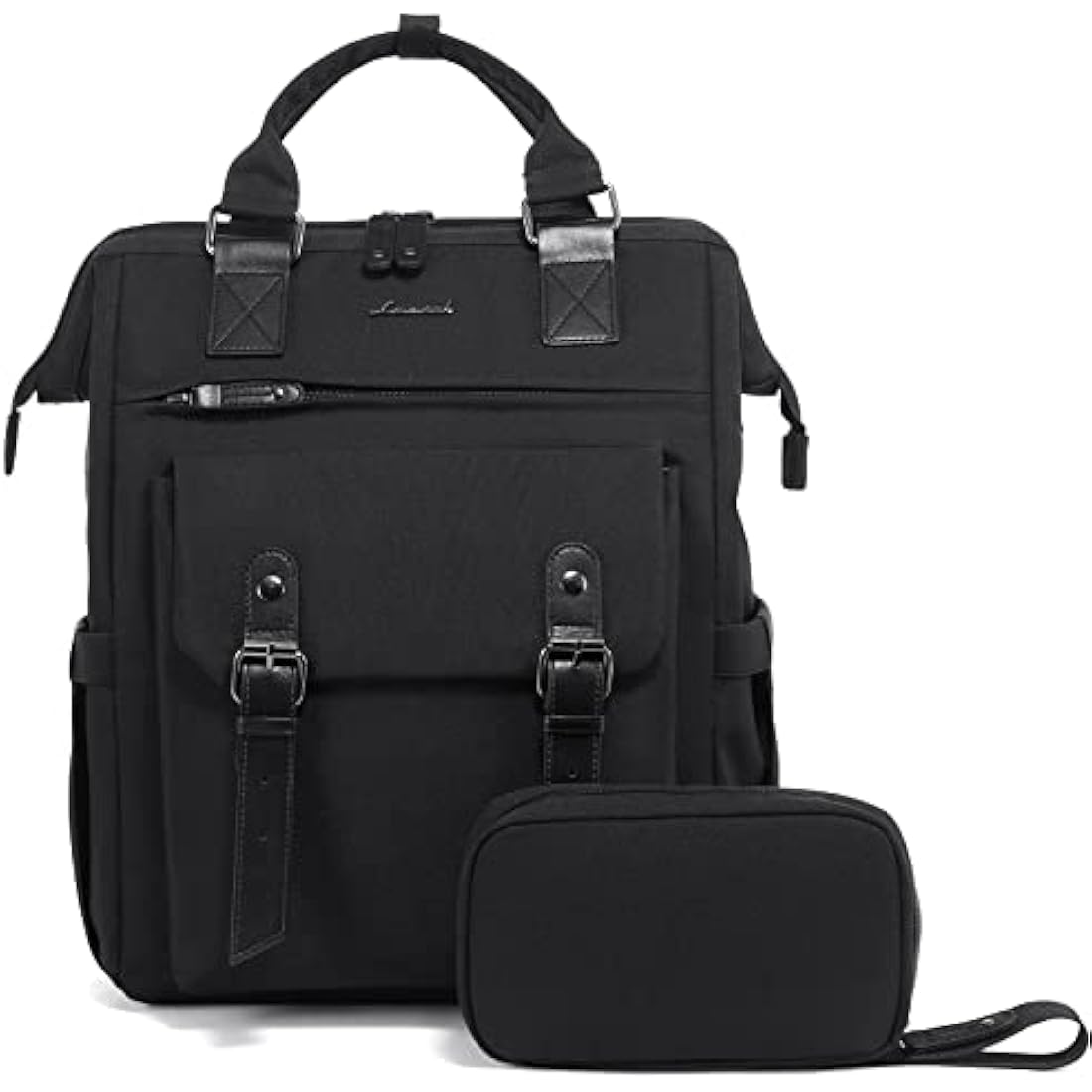 LOVEVOOK Laptop Backpack Women 17inch, School Bag, Large Backpack Womens For College University Travel Work With Electronics Organizer Bag, Water-resistant Rucksack Bags With USB Charging Port, Black