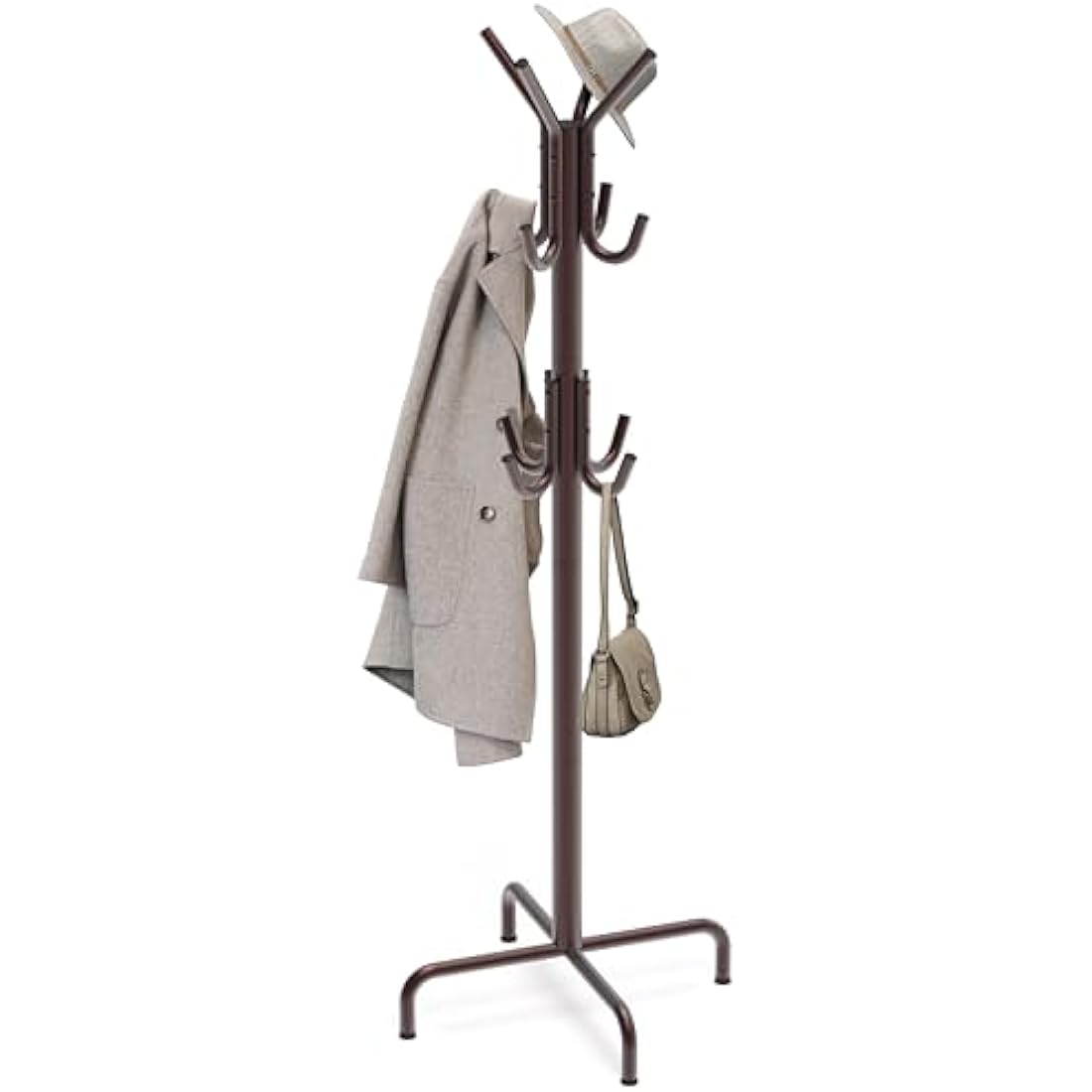 Simple Houseware Standing Coat and Hat Hanger Organizer Rack, Bronze
