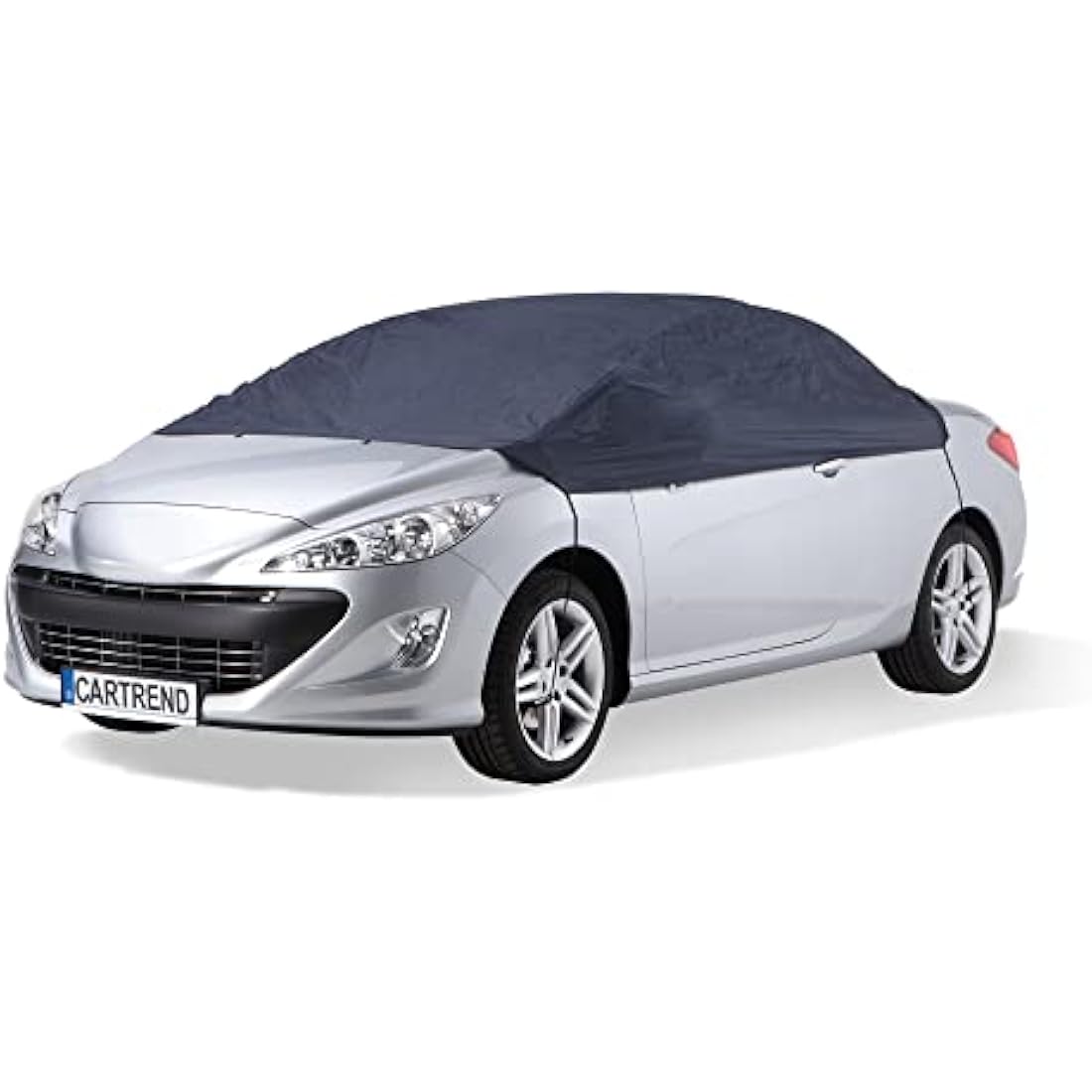 Cartrend 70338 Half car cover "New Generation", weatherproof, size S, polyester blue, for VW Polo and similar models