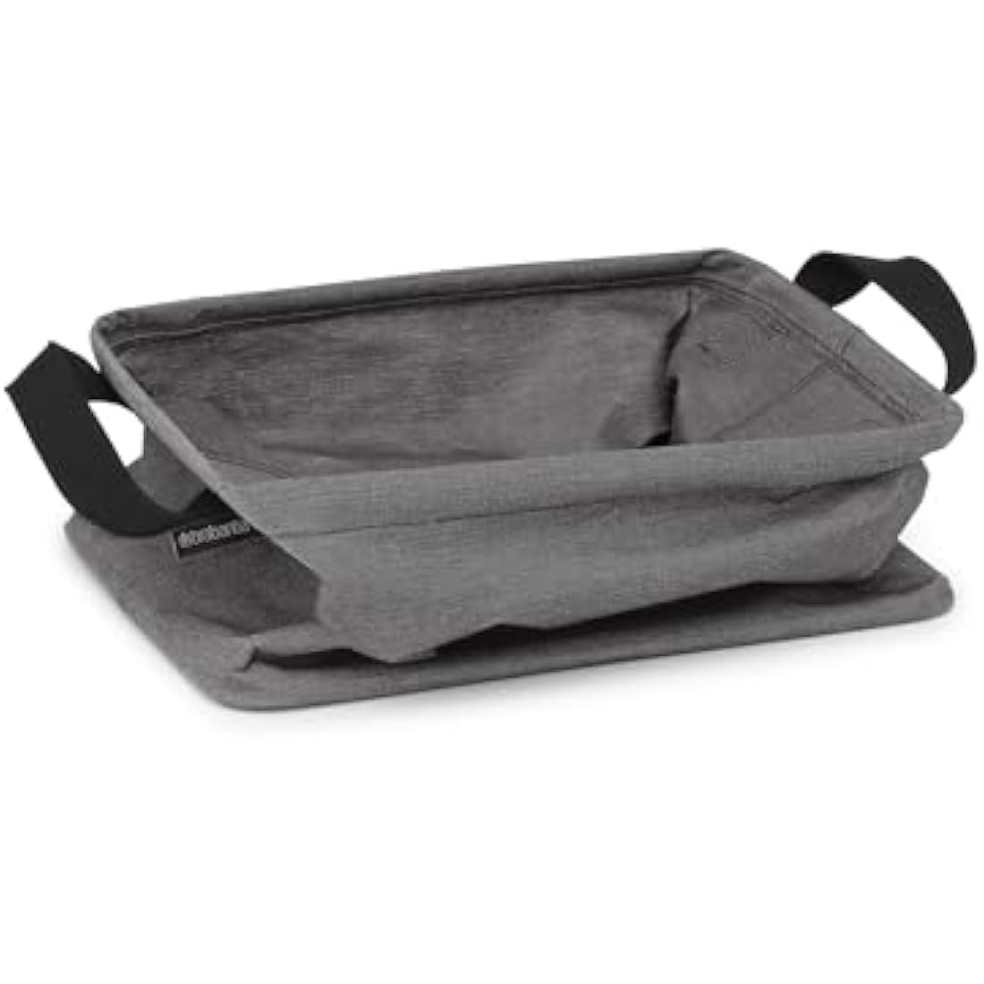 Brabantia - Foldable Laundry Basket 35L - Water Resistant Hamper for Wet & Dry Laundry - Storage Basket for Clothes and Linen - Soft Handles - Garment Washing - Home Accessory - Pepper Black