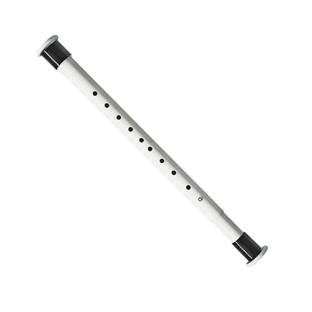Hershii White Adjustable Shower Curtain Rod Spring Tension Pole Extendable Wardrobe Rail Clothing Hanger Telescopic Bar for Bathroom Closet Window RV