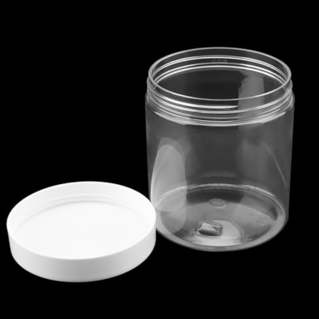 ZEONHEI 16 Pack 500ml Plastic Jars with White Lids, 16oz Refillable Clear Plastic Containers, Round Empty Leak-Proof Storage Spice Jars for Slime Making Kitchen Travel DIY Cosmetic Crafts