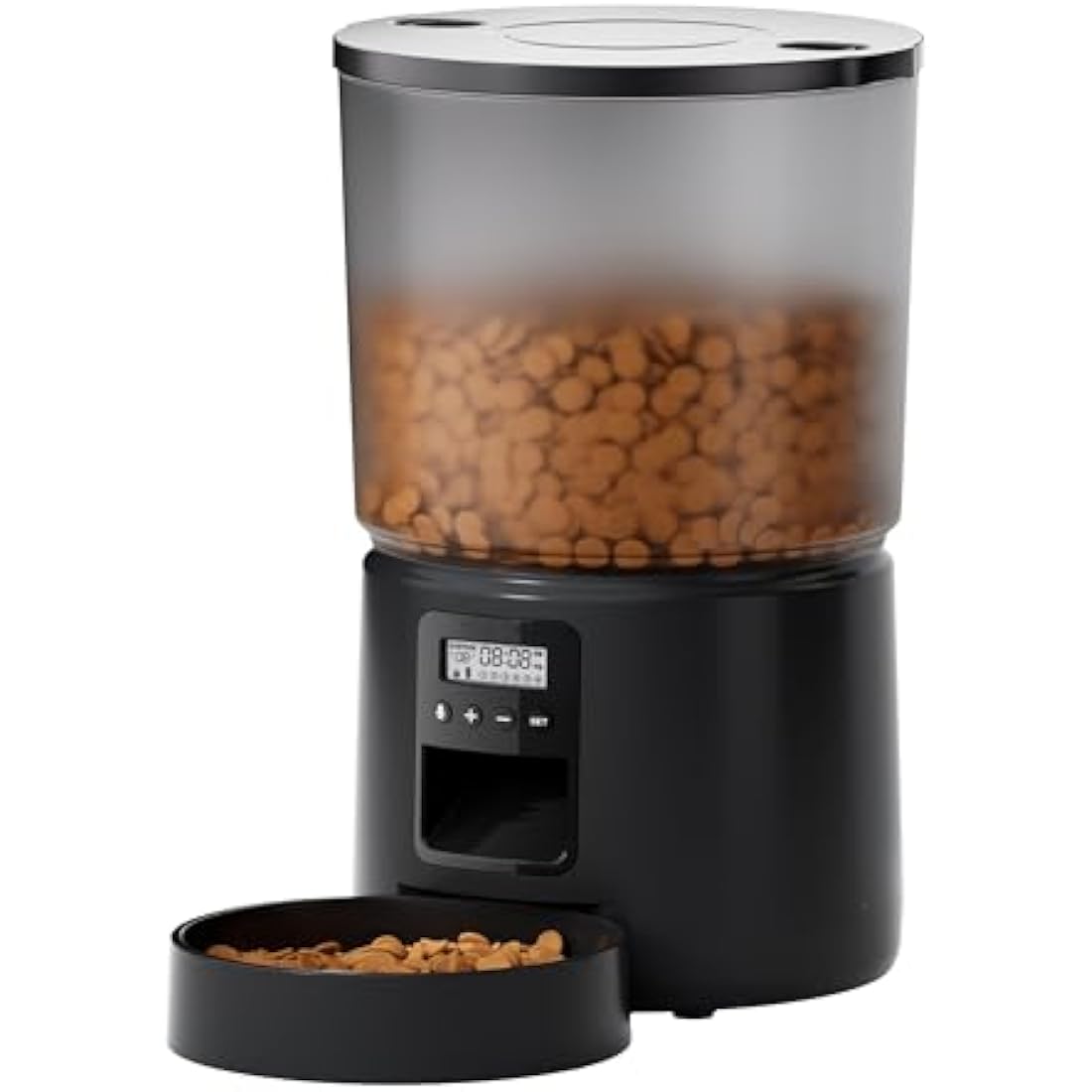 BEMOONY 5L Automatic Feeder, Food Dispenser with 1-6 Meals, Customized Feeding Schedule for Cats & Dogs, Dual Power Supply, Double Lock, 10s Voice Recording, Including Desiccant Bag