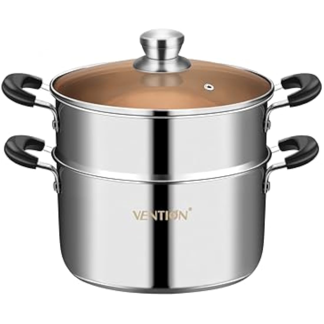 VENTION Stainless Steel Steamer Cooking 20cm for Induction Hob, Vegetable Steamer Pan, Couscous Pot 2.7 L