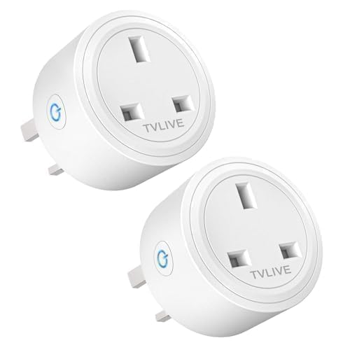 Smart Plug, TVLIVE 2 Pack Smart Plugs that Work with Alexa (Echo, Echo Dot), Google Home Voice Control, Energy Monitoring, Remote Control, Timer &