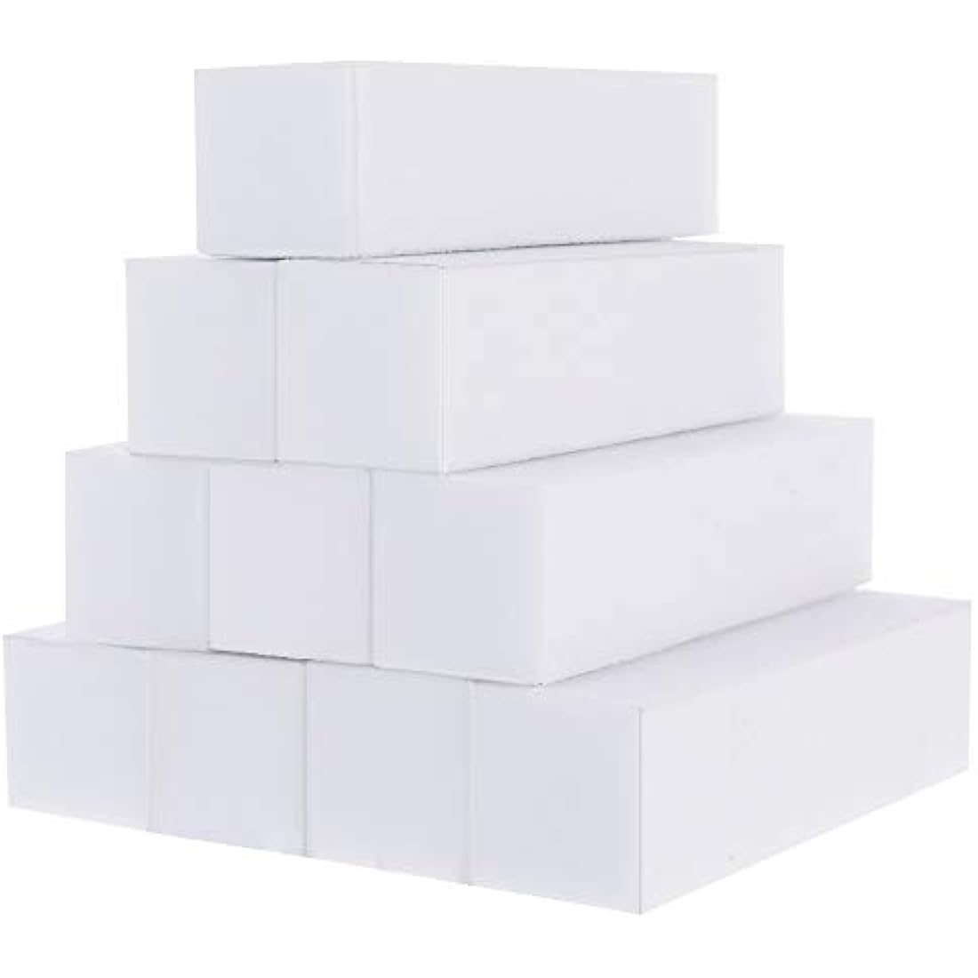 Metagio 10 Pcs Professional Salon Nail Buffer Sanding Block - White, Finger Manicure Pedicure Tools for Home and Salon Use (95*25*25MM)