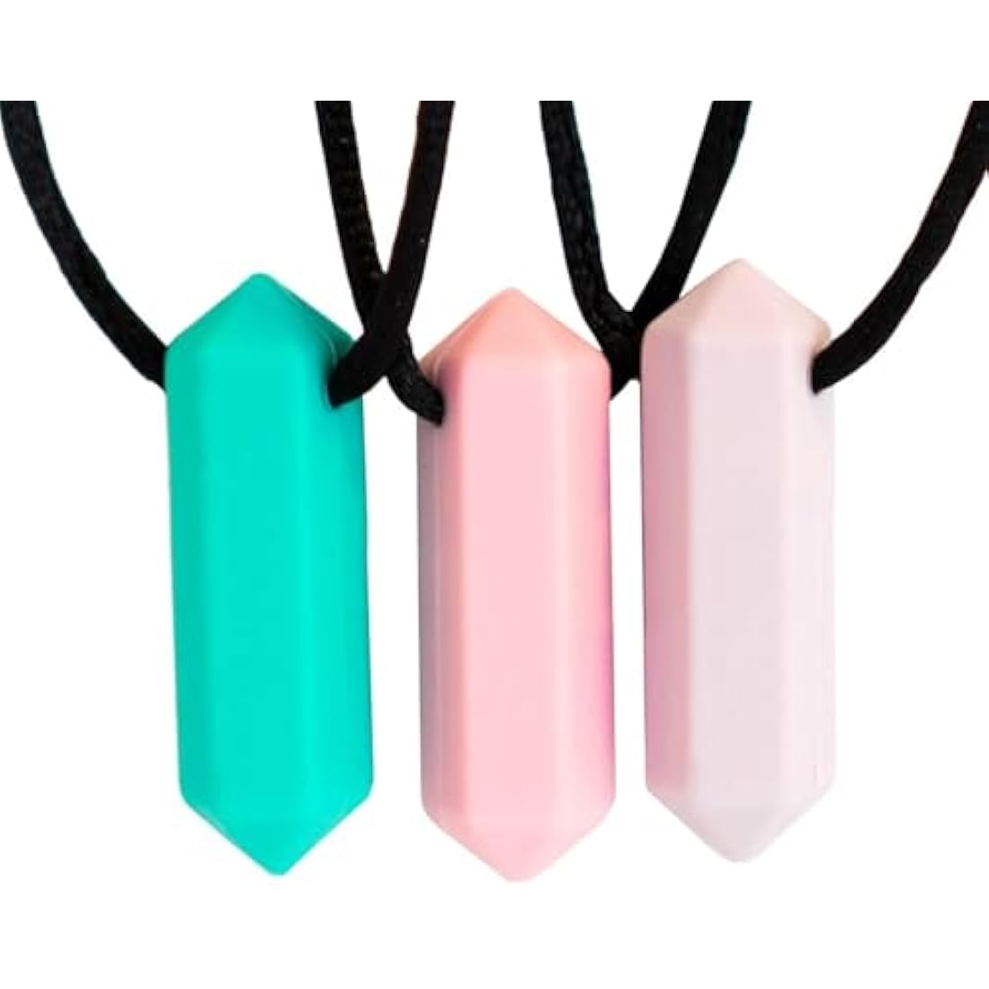 Tilcare Chew Chew Sensory Necklace – Best for Kids or Adults That Like Biting or Have Autism – Perfectly Textured Silicone Chewy Toys - Chewing Pendant for Boys & Girls - Chew Necklaces