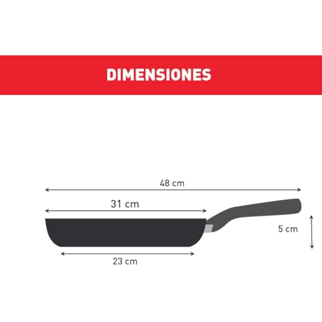 Tefal Titanium Essential Frying Pan 30 cm, Non-Stick Coating, Metal Safe, Compatible with All Hobs Except Induction, Flawless Glide, Everyday Use, B9410744