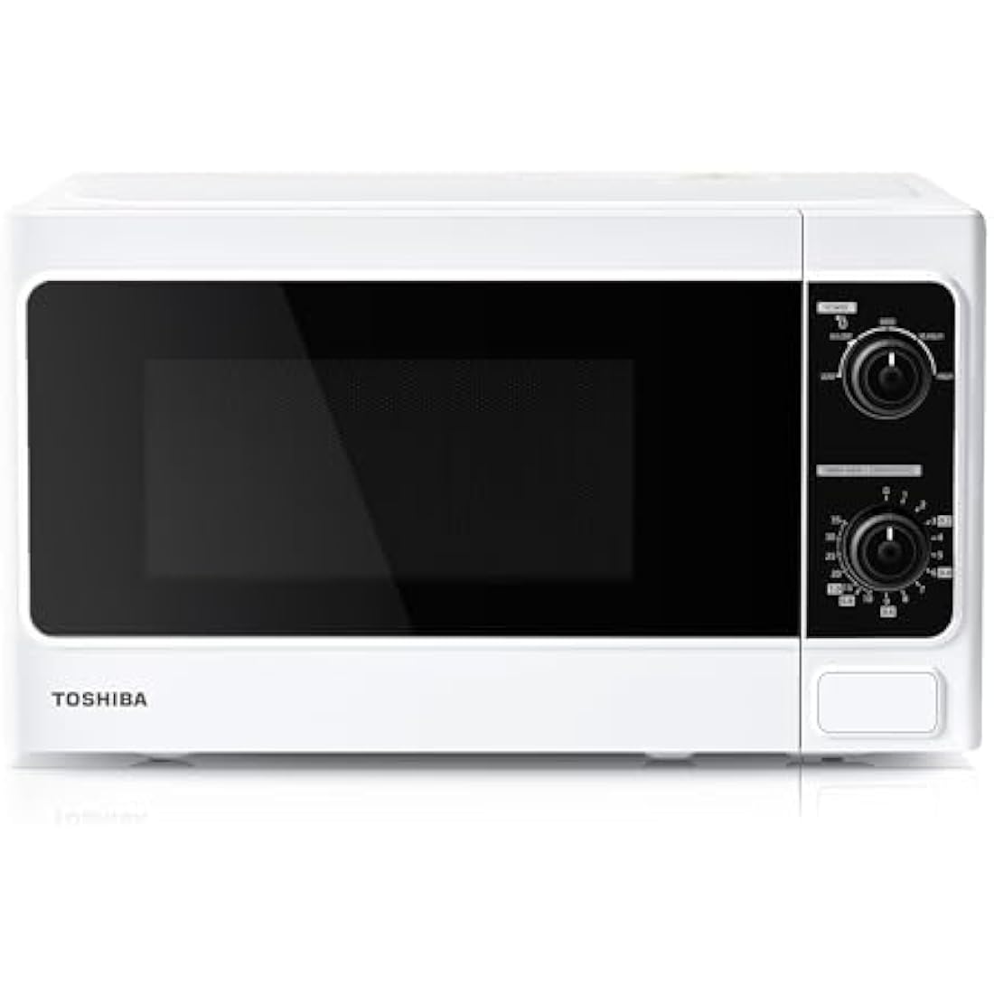 TOSHIBA 20 Liter 800W Manual Control Solo Small Microwave, Compact with 5 Power Levels, Automatic Defrost Function, Perfect for 9'' pizza, Clock and Timer, Easy Clean, White- MM-MM20P(WH)