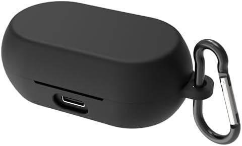 Geekria Silicone Case Cover Compatible with Jabra Elite 7 Pro, 7 Active True Wireless Earbuds, Protective Earphones Skin Cover with Keychain Hook, Charging Port Accessible