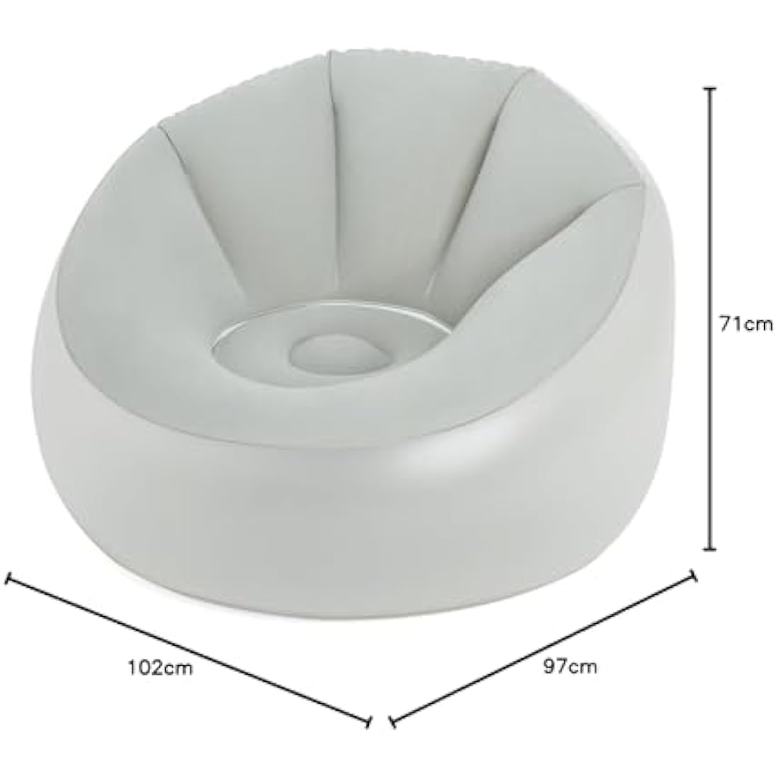 Bestway Inflatable Chair, Outdoor Armchair with LED Lights, Grey