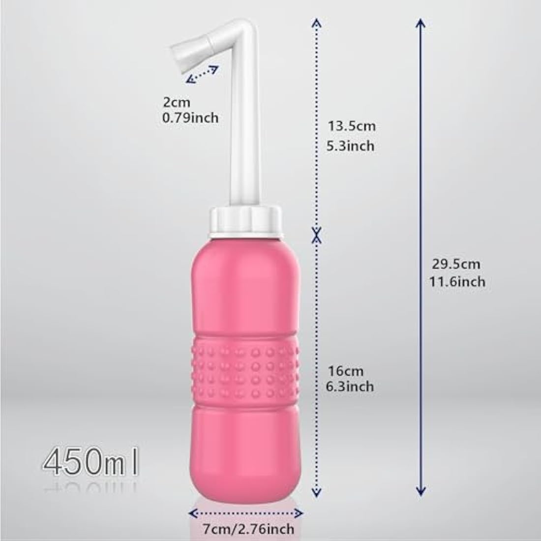 Pink Portable Bidet for Toilet 450ml Travel Bidet Bottle, Perineal Bottle for Postpartum Hemorrhoids Healing, Maternity Kit Essentials,Intimate Wash for Women with Water Seal Cap Storage Bag