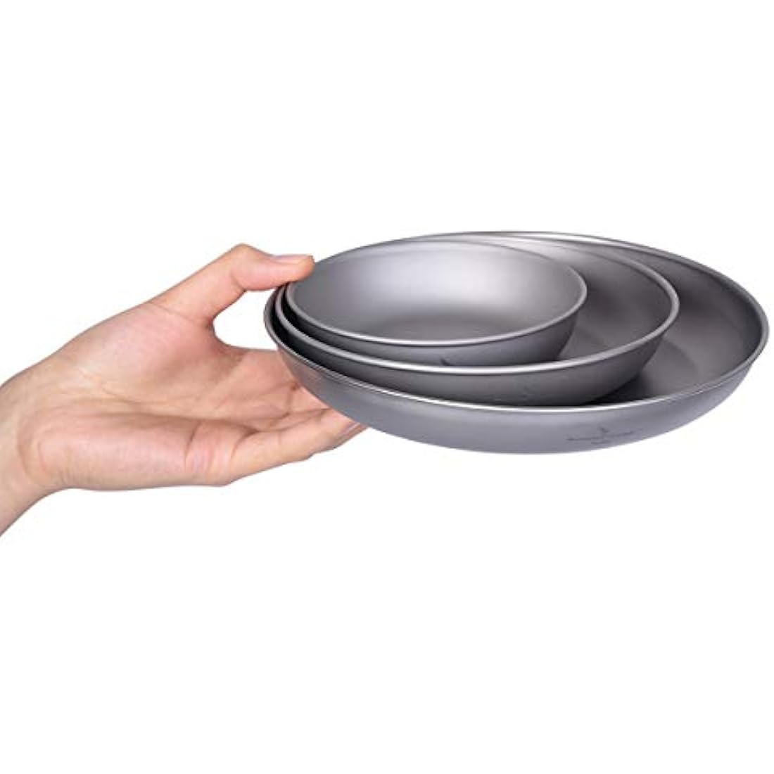 Boundless Voyage Ultralight Titanium Pan Dish Plate with Carry Mesh Bag Outdoor Titanium Dishware and Utensils Mess Kit for Camping Backpack Ti15139B