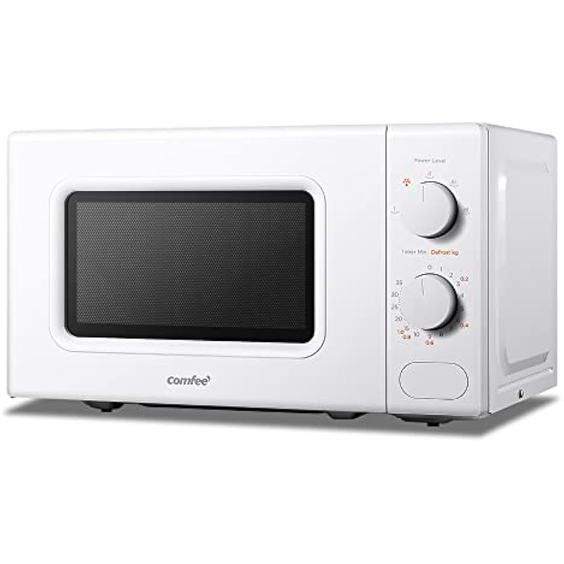 COMFEE' 700W 20L White Microwave Oven With 5 Cooking Power Levels, Quick Defrost Function, And Kitchen Manual Timer - Compact Design CM-M202CC(WH)