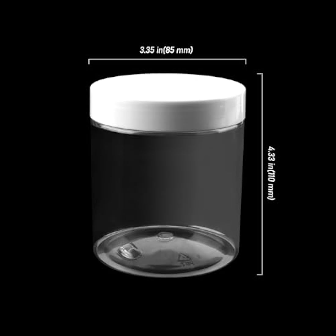 ZEONHEI 16 Pack 500ml Plastic Jars with White Lids, 16oz Refillable Clear Plastic Containers, Round Empty Leak-Proof Storage Spice Jars for Slime Making Kitchen Travel DIY Cosmetic Crafts