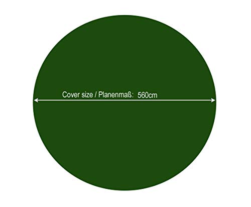 QUICK STAR Winter Swimming Pool Cover Round 180g/m? for Poolsize 460-500cm (16,5ft) Tarpaulin dimension ? 560cm Green
