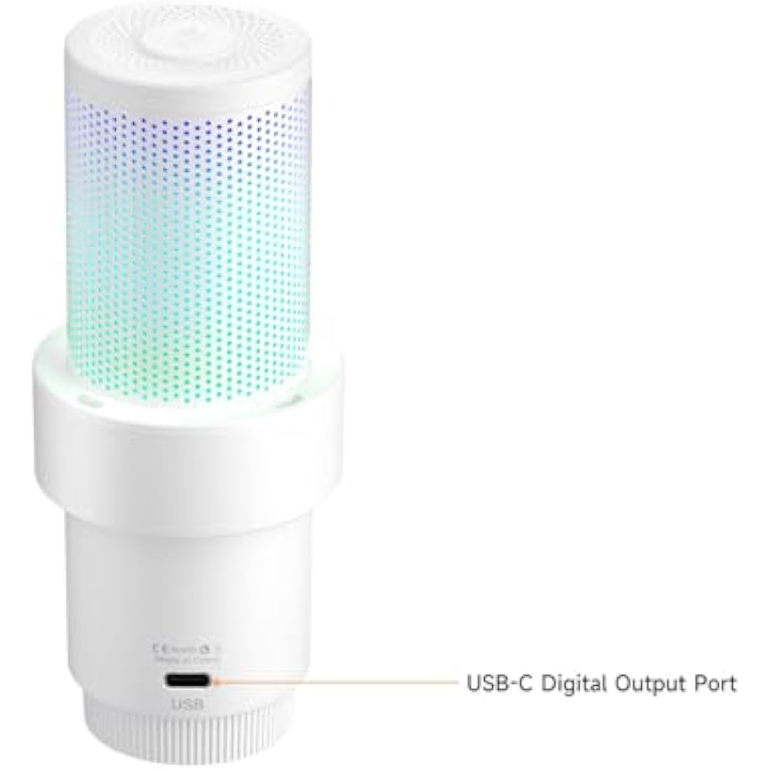 comica EJoy Uni A USB Microphone for Computer and Smartphone,RGB Cardioid Condenser Gaming Mic for Podcasting,Streaming,Recording,Music Creation,with Boom Arm Stand-White
