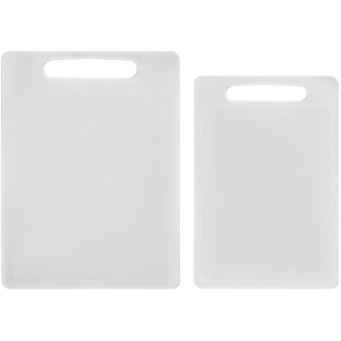 Chef Aid White Chopping Board Twin Pack, Multipurpose Cutting Board with Anti-Slip Surface, Dishwasher Safe with Handles, Large Board Measures 40cm x 30cm, Regular Board 35cm x 25cm