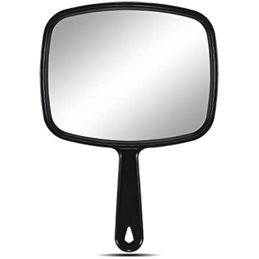 OMIRO Hand Mirror, All Black Handheld Mirror with Handle, Rectangle-Pack of 6, 16.8 x 23.6 cm