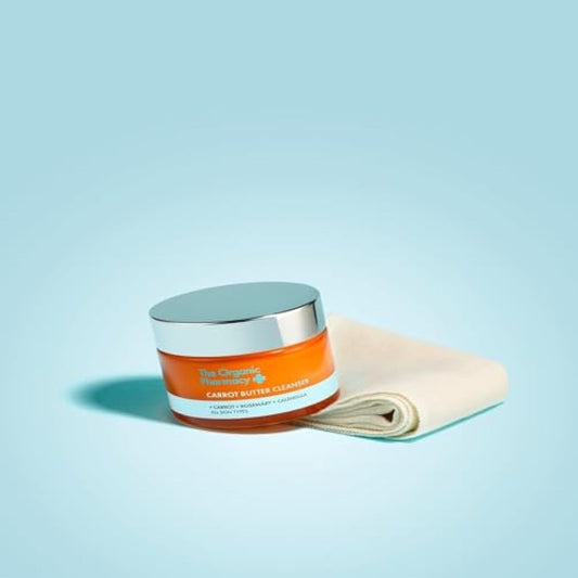 The Organic Pharmacy Carrot Butter Cleanser, 50ml - Balm-to-oil - Remove Impurities and Make-up - Rich in Beta Carotene - 99.8% Organic, 99.9% Natural