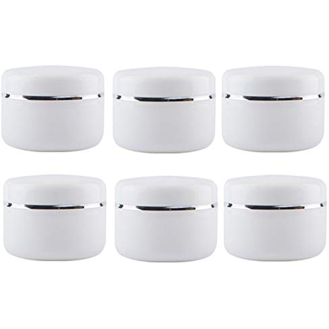 100ML White Plastic Cosmetic Jars Slime Jars Storage Cosmetic Containers Pots Jars with Screw on Lids and Liners for Lotions Creams and Body Scrub- 6 Pack