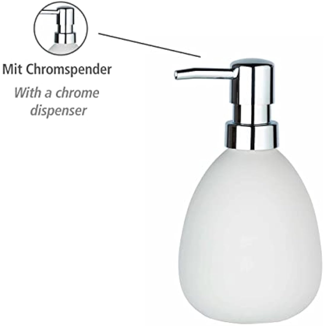 WENKO Polaris soap dispenser matt white ceramic liquid soap dispenser White