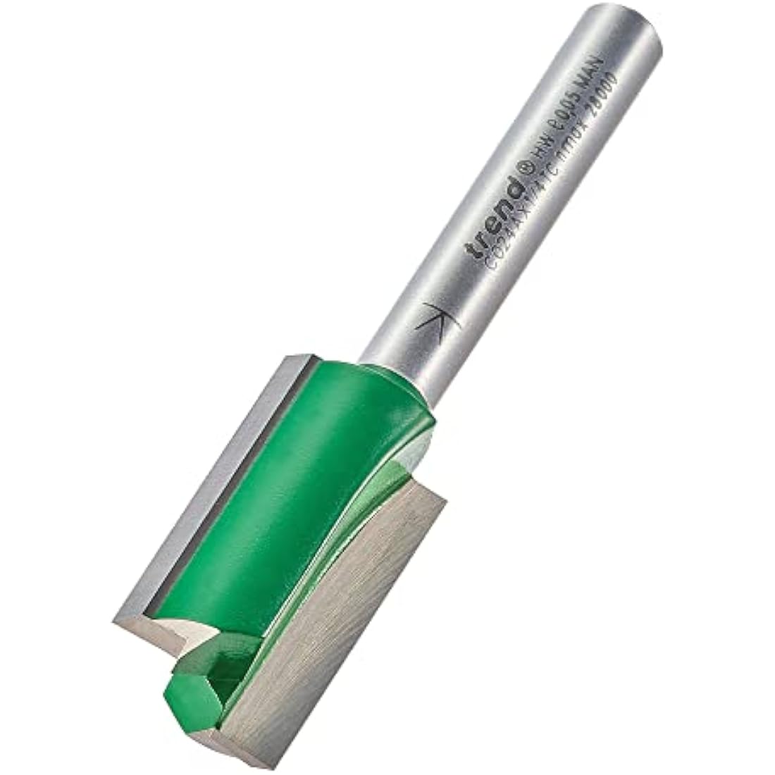 Trend CraftPro Straight Two Flute Router Cutter Bit, 1/4 Inch Shank, 15mm Cut Diameter & 25mm Cut Length, Tungsten Carbide Tipped, C024AX1/4TC