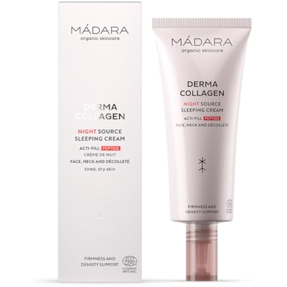 MADARA Organic Skin Care DERMA COLLAGEN Night Source Sleeping Cream – Overnight Hydrating & Firming Cream with Peptides, Algae & Hyaluronic Acid for Anti-Aging & Skin Renewal, 70ml