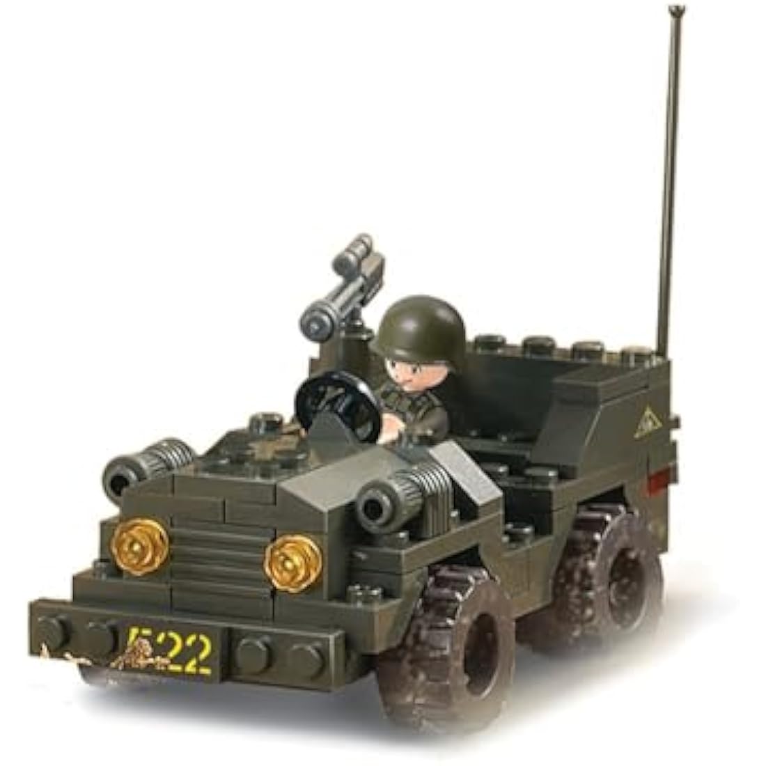 Sluban M38-B6800 Field Battle Forces Army Set with 7 Mini-Figures (602 Pieces)