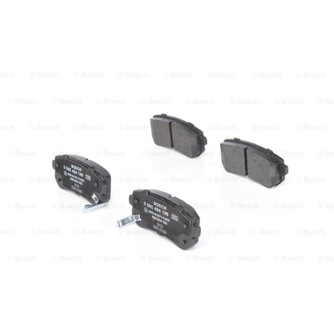 Bosch BP1051 - Brake Pads Car Rear Axle - Bosch Quality - Reduced Noise and Dust - ECE-R90 Certified - Copper-Free - 1 Set of 4 Pads