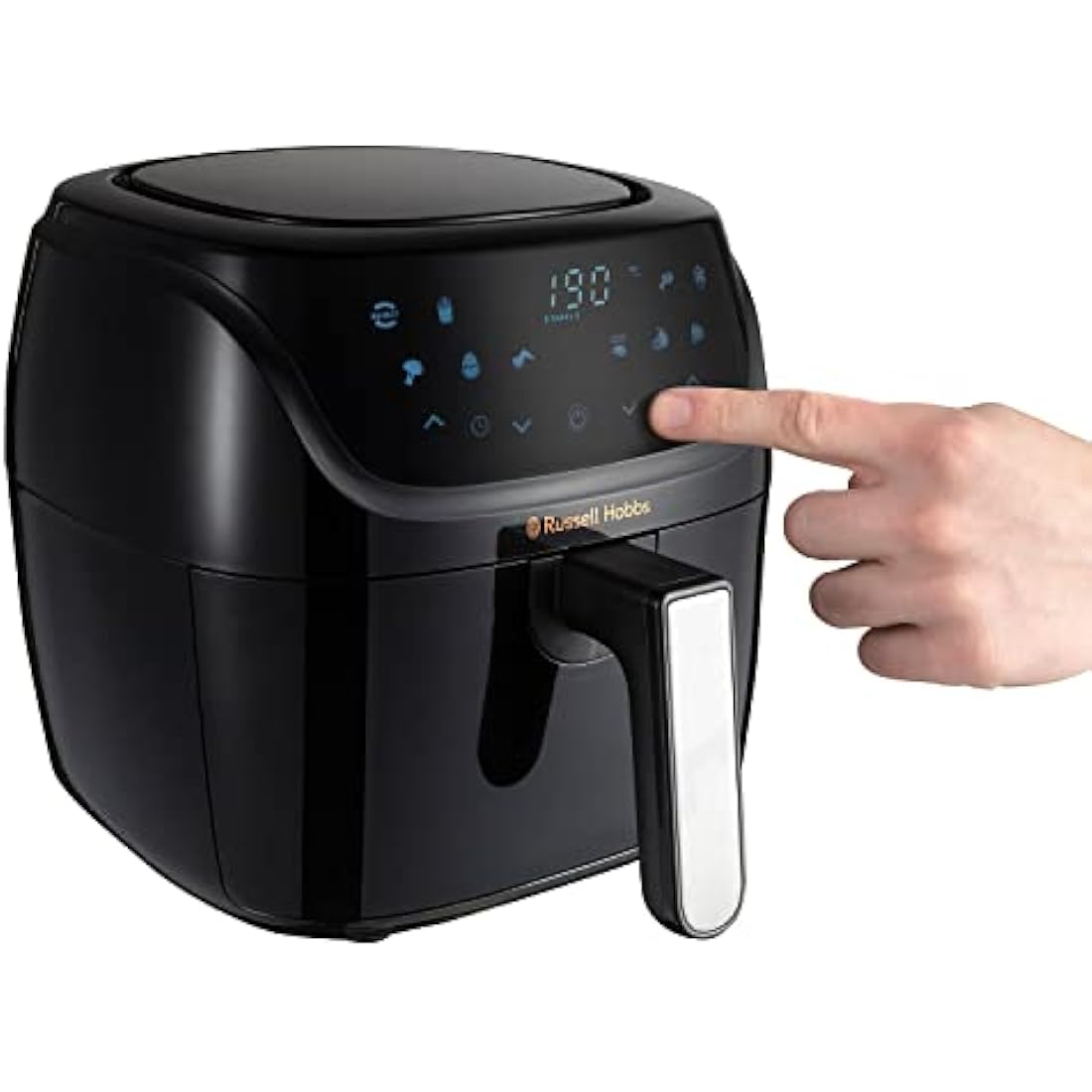 Russell Hobbs 4L Rapid Digital Air Fryer [7 Cooking Functions |10 Programs] Energy Saving, Max temp 220°C, Easy clean, Touch screen, Use without oil, Grill, Bake, Roast, Reheat, Frozen etc. 27160